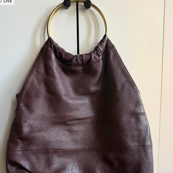 Aritzia le fou Leather burgundy Shoulder Crossbody adjustable strap BAG main image 0